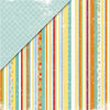 Deja Views - C-Thru - Little Yellow Bicycle - Boardwalk Collection - 12 x 12 Double Sided Paper - Bahama Striped Towel, CLEARANCE