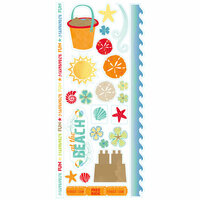 Deja Views - C-Thru - Little Yellow Bicycle - Boardwalk Collection - Clear Stickers with Glitter Accents, CLEARANCE