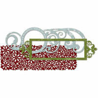 Deja Views - C-Thru - Little Yellow Bicycle - Christmas Delight Collection - 4 x 12 Lace-Cut Paper with Glitter Accents, CLEARANCE
