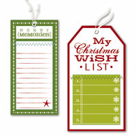 Deja Views - C-Thru - Little Yellow Bicycle - Christmas Delight Collection - Fabric Tags with Stitched Cardstock Accents