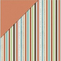 Little Yellow Bicycle - Fern and Forest Boy Collection - 12 x 12 Double Sided Paper - Forest Stripe