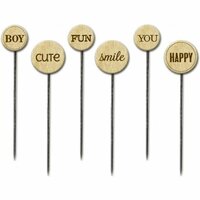 Little Yellow Bicycle - Fern and Forest Boy Collection - Wood Stick Pins