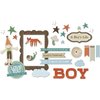 Little Yellow Bicycle - Fern and Forest Boy Collection - Chipboard Shapes with Varnish Accents