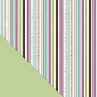 Little Yellow Bicycle - Fern and Forest Girl Collection - 12 x 12 Double Sided Paper - Twinkling Stripe