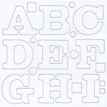 Deja Views - Alphabet Monograms - Chipboard - White, CLEARANCE
