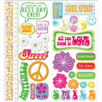 Deja Views - C-Thru - Little Yellow Bicycle - Free Spirit Collection - Cardstock Stickers with Glitter Accents - Favorite Pieces, CLEARANCE