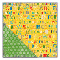 Deja Views - C-Thru - Little Yellow Bicycle - Head of the Class Collection - 12 x 12 Double Sided Textured Paper - Practice Your ABCs