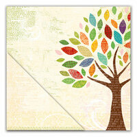 Deja Views - C-Thru - Little Yellow Bicycle - Hello Fall Collection - 12 x 12 Double Sided Paper - Autumn Tree