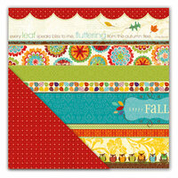 Deja Views - C-Thru - Little Yellow Bicycle - Hello Fall Collection - 12 x 12 Double Sided Paper - Happy Fall