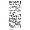 Little Yellow Bicycle - Clear Word Stickers - Guy