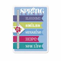 Deja Views - C-Thru - Little Yellow Bicycle - Hello Spring Collection - Chipboard Slider with Glitter Accents
