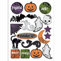 Deja Views - C-Thru - Little Yellow Bicycle - Frightful Collection - Halloween - Epoxy Stickers - Words and Icons, CLEARANCE