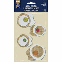Naturals Collection - Burlap Stickers with Button Accents - Posy by Little Yellow Bicycle