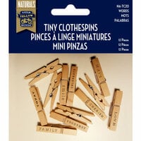 Little Yellow Bicycle - Naturals Collection - Tiny Clothespins - Words