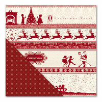Little Yellow Bicycle - Once Upon a Christmas Collection - 12 x 12 Double Sided Paper - Vintage Bands