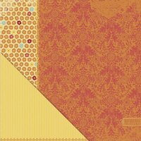 Little Yellow Bicycle - Poppy Collection - 12 x 12 Double Sided Paper - Blooms and Damask