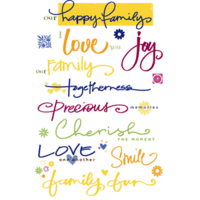 Deja Views Wonderful Words Color Splash Rub-Ons - Family Life, CLEARANCE