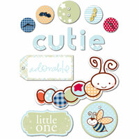 Deja Views - C-Thru - Little Yellow Bicycle - Snugglebug Collection - 3 Dimensional Fabric Stickers - Baby Boy - Favorites