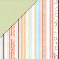 Deja Views - C-Thru - Little Yellow Bicycle - Snugglebug Collection - 12 x 12 Double Sided Paper - Girl Stripe, CLEARANCE