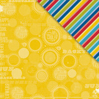 Deja Views - C-Thru - Little Yellow Bicycle - Sweet Summertime Collection - 12 x 12 Double Sided Textured Paper - Hello Sunshine