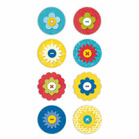 Deja Views - C-Thru - Little Yellow Bicycle - Sweet Summertime Collection - Flower Button Dots