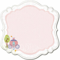 Deja Views - C-Thru - Little Yellow Bicycle - Tiny Princess Collection - 12 x 12 Decorative Edge Paper with Glitter Accents