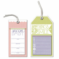 Deja Views - C-Thru - Little Yellow Bicycle - Tiny Princess Collection - Specialty Tags - Stitched Canvas and Cardstock