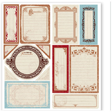 Deja Views - Timeless Collection - Self-Adhesive Cardstock Journaling Pieces
