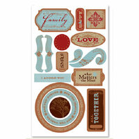 Deja Views - Timeless Collection - Self-Adhesive Chipboard Embellishments - Family