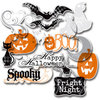 Deja Views - C-Thru - Little Yellow Bicycle - Trick or Treat Collection - Halloween - Clear Cuts - Glitter and Metallic Shapes, BRAND NEW