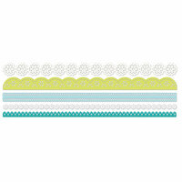 Deja Views - C-Thru - Little Yellow Bicycle - Twig Collection - Crepe Paper Lace Stickers - Borders, CLEARANCE