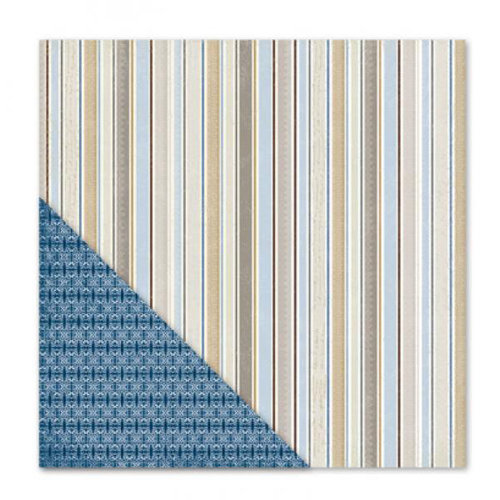 Little Yellow Bicycle - Winterings Collection - 12 x 12 Double Sided Paper - Winterings Stripe