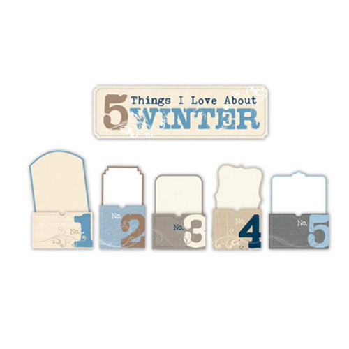 Little Yellow Bicycle - Winterings Collection - 5 Things Pocket with Glitter Accents