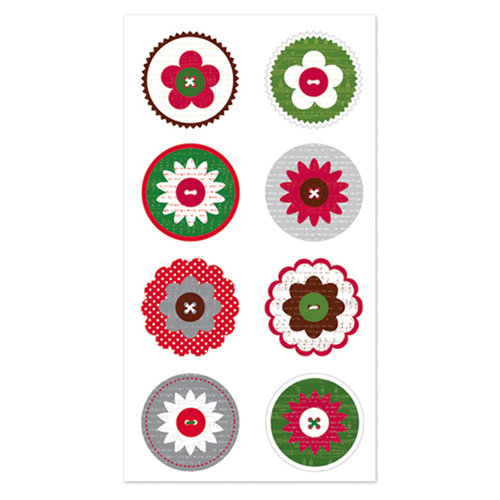 Deja Views - C-Thru - Little Yellow Bicycle - Wonder Wishes Collection - Christmas - Flower Button Dots