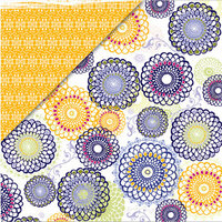 Deja Views - C-Thru - Little Yellow Bicycle - Zinnia Collection - 12 x 12 Double Sided Paper - Zinnia Bloom