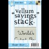 Die Cuts with a View - 4 x 6 Vellum Sayings Stacks - Baby Boy, CLEARANCE