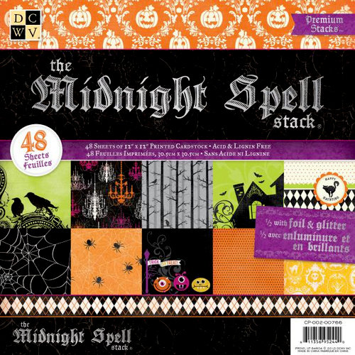 Die Cuts with a View - The Midnight Spell Collection - Halloween - Foil and Glitter Paper Stack - 12 x 12