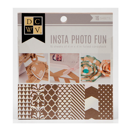 Die Cuts with a View - Insta Photo Fun Collection - Kraft and White Stack - 16 Sheets