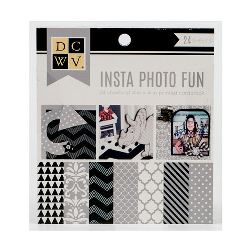 Die Cuts with a View - Insta Photo Fun Collection - White and Silver Stack - 16 Sheets