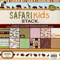 Die Cuts with a View - Safari Kids Collection - Glitter Paper Stack - 12 x 12, CLEARANCE