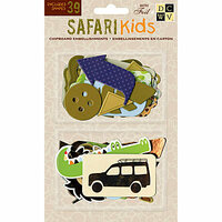 Die Cuts with a View - Safari Kids Collection - Chipboard Pieces with Foil Accents - Boy Shapes, CLEARANCE