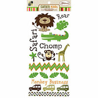 Die Cuts with a View - Safari Kids Collection - Rub Ons with Glitter Accents - Boy, CLEARANCE