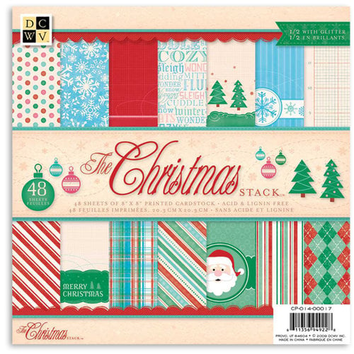 Die Cuts with a View - The Christmas Collection - Glitter Paper Stack - 12 x 12