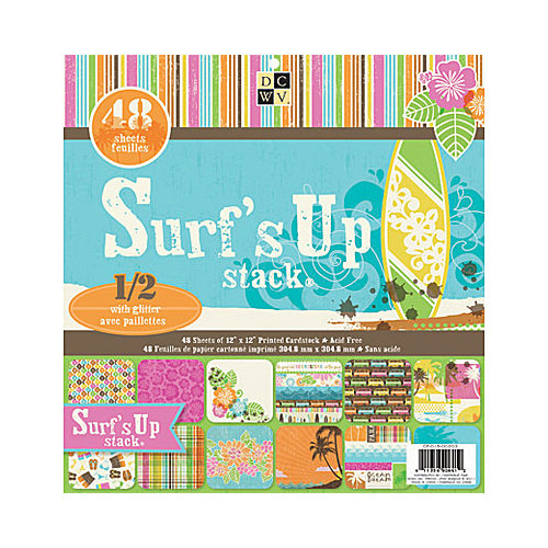 Die Cuts with a View - Surf's Up Collection - Glitter Paper Stack - 12 x 12