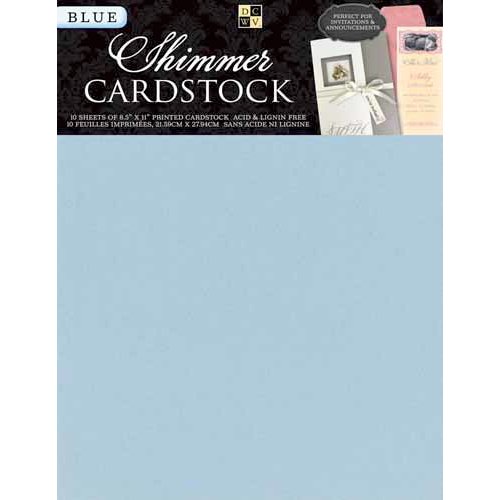 Die Cuts with a View - 8.5 x 11 Shimmer Cardstock Pack - Blue