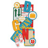 Die Cuts With A View - Travel Collection - Chipboard Box - Shapes and Letters - 101 Pieces, CLEARANCE