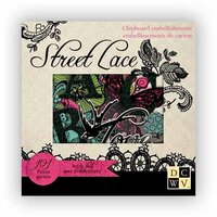 Die Cuts with a View - The Street Lace Collection - Foiled Chipboard Box of Embellishment Pieces