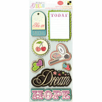 Die Cuts with a View - The All About Girls Collection - Chipboard Stickers - Pop Ups with Glitter