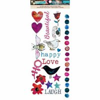 Die Cuts with a View - The Colorful Life Collection - Rub Ons with Glitter Accents