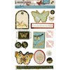 Die Cuts with a View - The Mariposa Collection - 3 Dimensional Cardstock Stickers with Glitter and Felt Accents - Icons